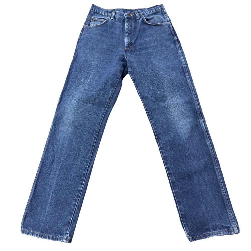 Wrangler Rugged Wear Blue Denim Jeans 30x32 Straight Leg Mens Work Casual Cowboy